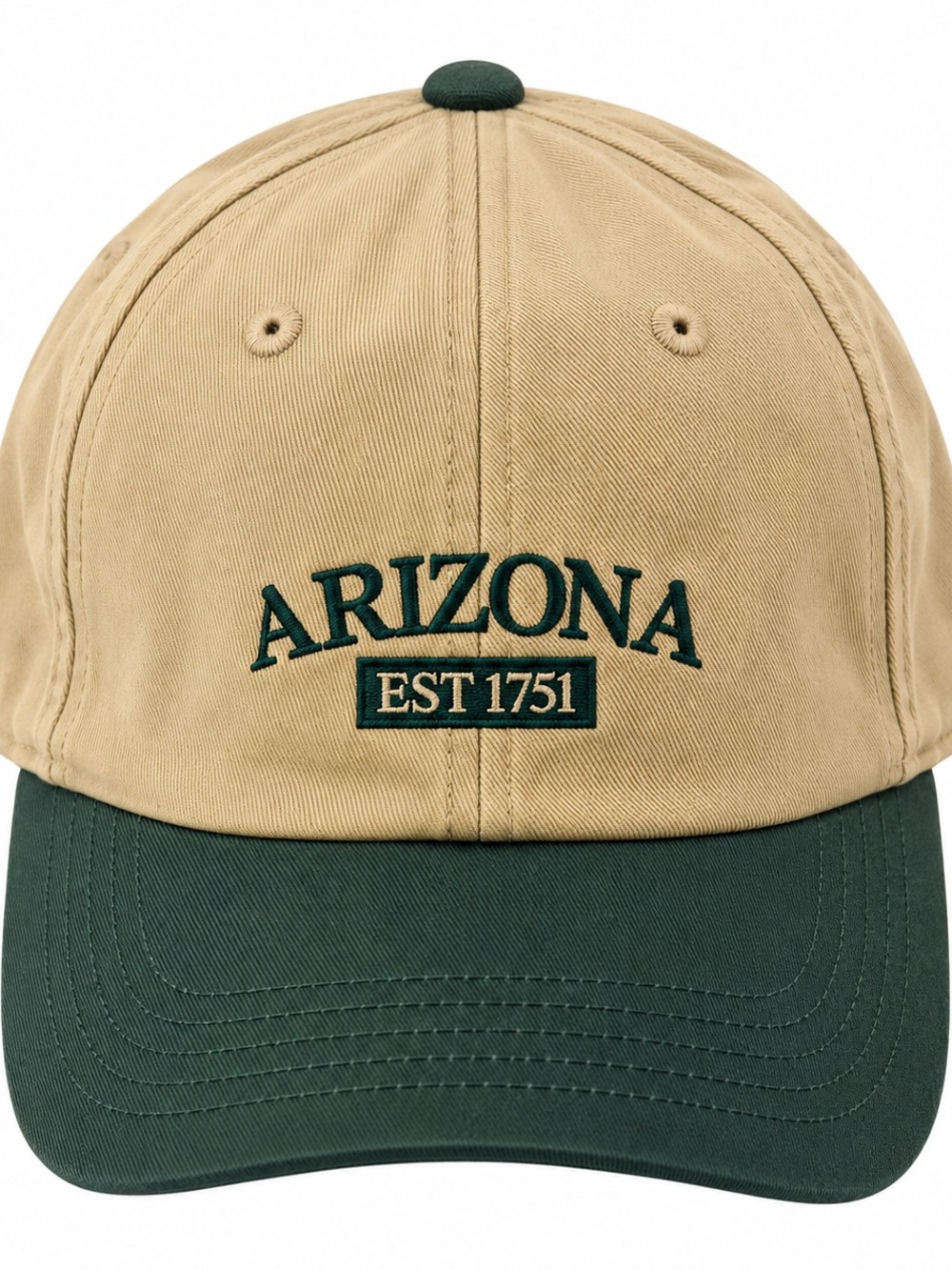 Arizona Two-Tone Khaki and Forest Green Baseball Cap
